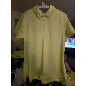 Nike Fit Dry Yellow Golf Shirt Short Sleeve Top Size M NWT CR6 Excellent